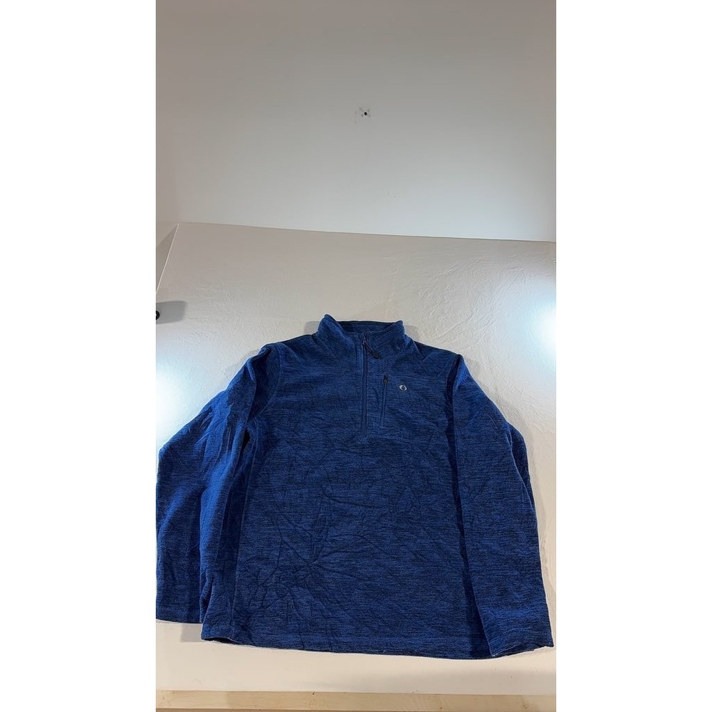 The American Outdoorsman Mens Blue Quarter Zip Pullover Space Dye Fleece XL
